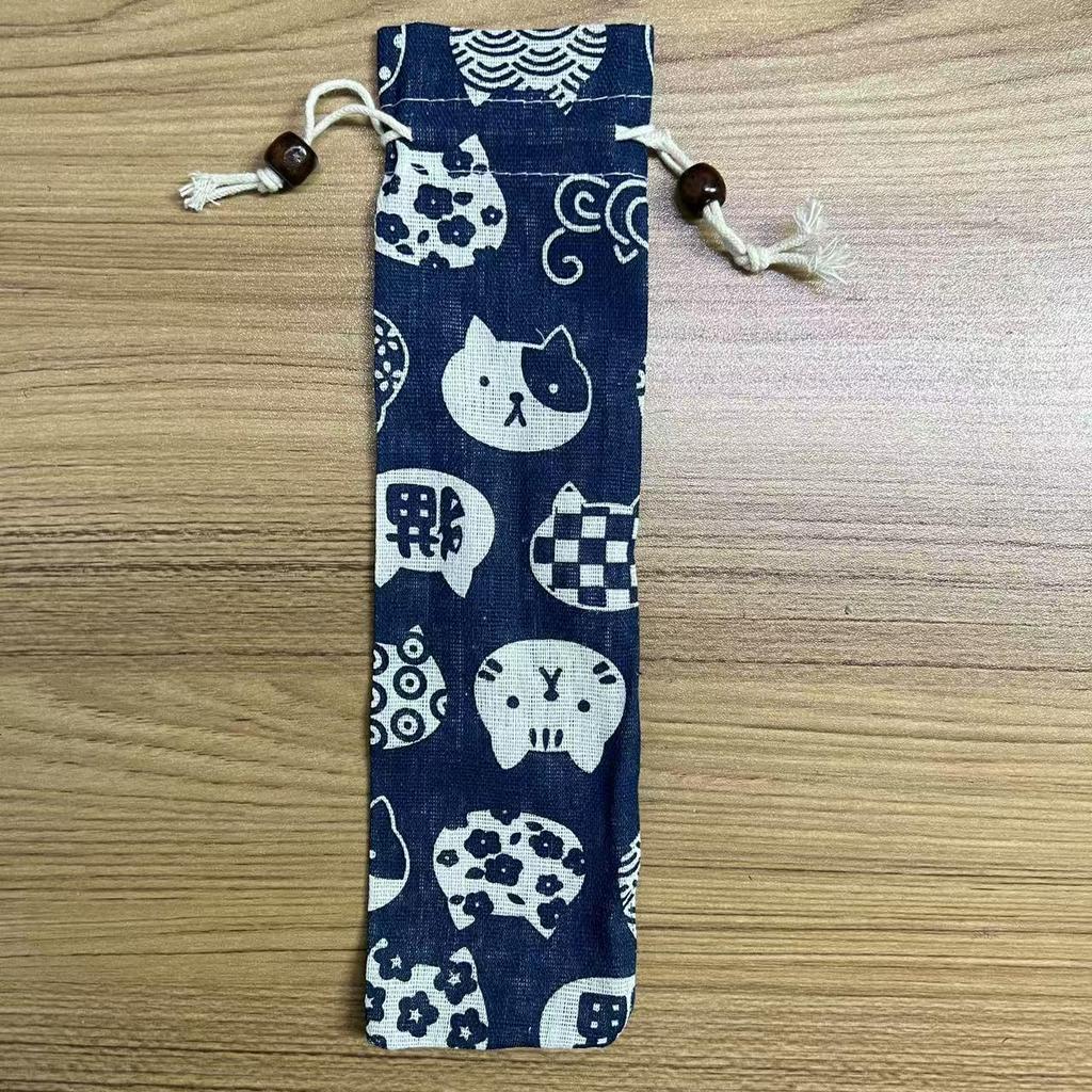 Portable Travel Cutlery Bag - Drawstring Cloth Sleeve for Chopsticks, Knife, Fork & Spoon