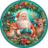 Metal Wall Sign Magic Deer Christmas Art Home Decor 20x20 Cm