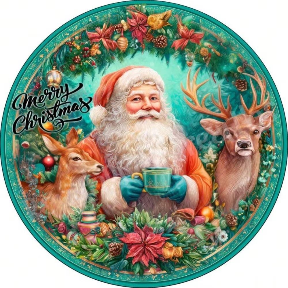 Metal Wall Sign Magic Deer Christmas Art Home Decor 20x20 Cm