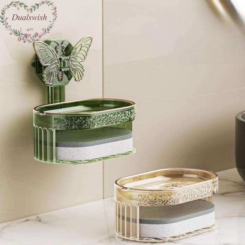 Kreative Wandmontierte Schmetterling Saugnapf Seifenbox Küche Badezimmer Toilette Abfluss Seifenaufbewahrungsbox Schwamm Seifenhalter Abflussbox