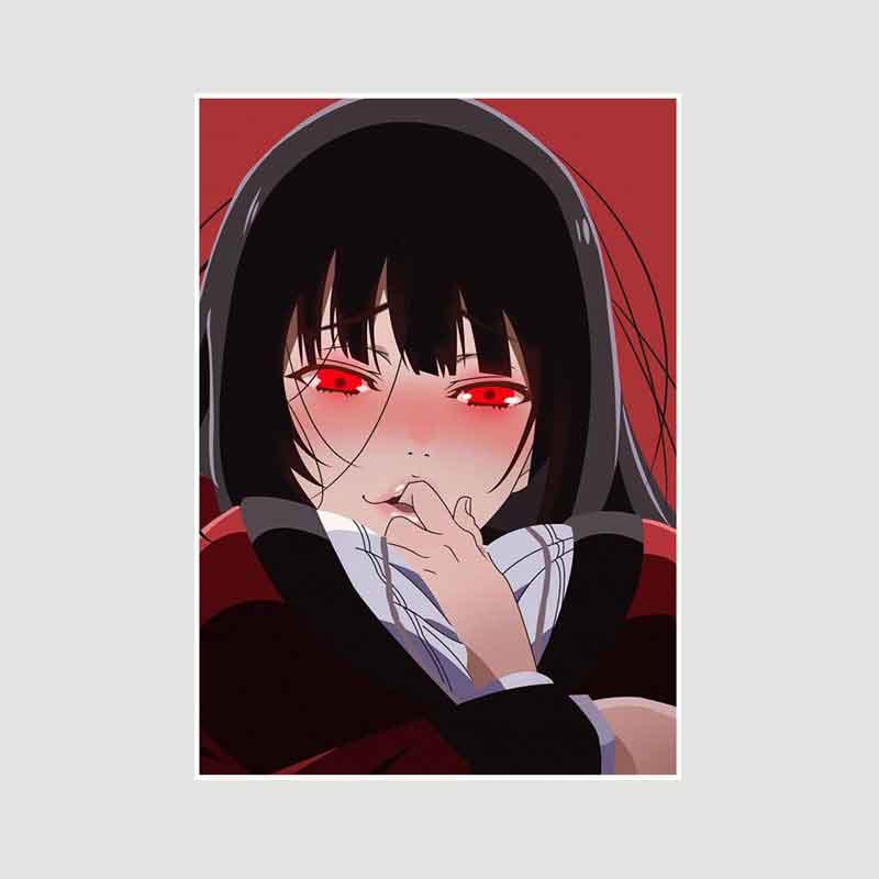 Classic Anime Kakegurui Posters Retro White Paper Manga Figure Poster Decor Prints Clear Image Bedroom Bar Decoration Art Painting Decorative Pictures