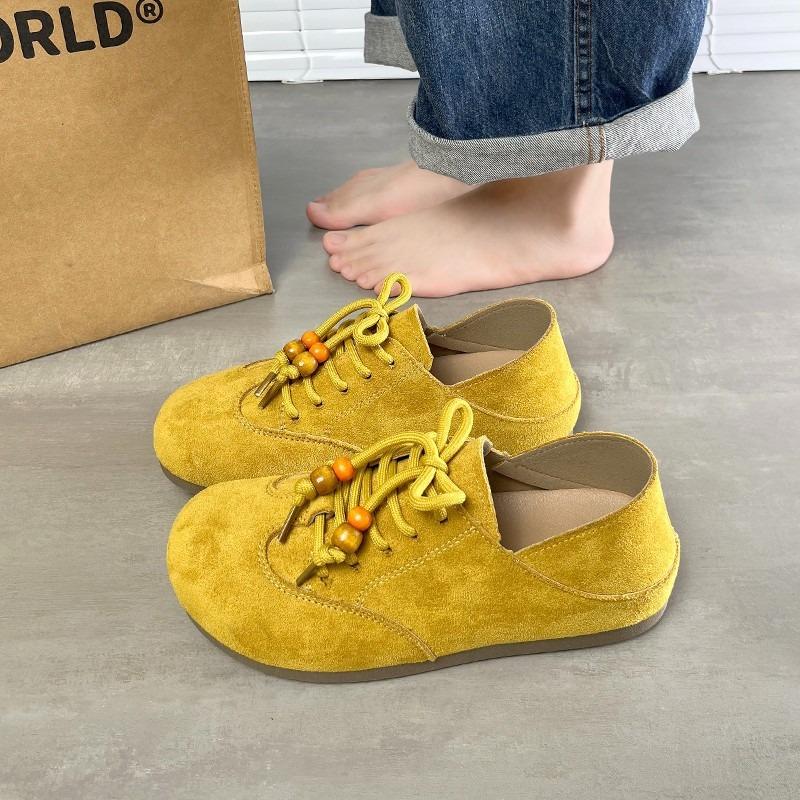 Velvet Retro Round Head Ugly Cute Casual Single Shoes Women's Autumn New Fashion Wear a Hundred Taels