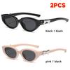 Fashion Cat Eye Sunglasses Women High Quality Uv400 Sunglass Retro Eyewear Bow Embellishment  Brand Designer Sun Glasses