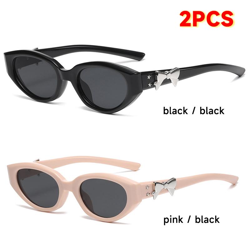 Fashion Cat Eye Sunglasses Women High Quality Uv400 Sunglass Retro Eyewear Bow Embellishment Brand Designer Sun Glasses