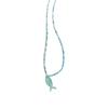 Vintage Blue Beaded Vintage Fish Pendant Necklace For Women Elegant Adjustable Length Collarbone Chain Gift For Her