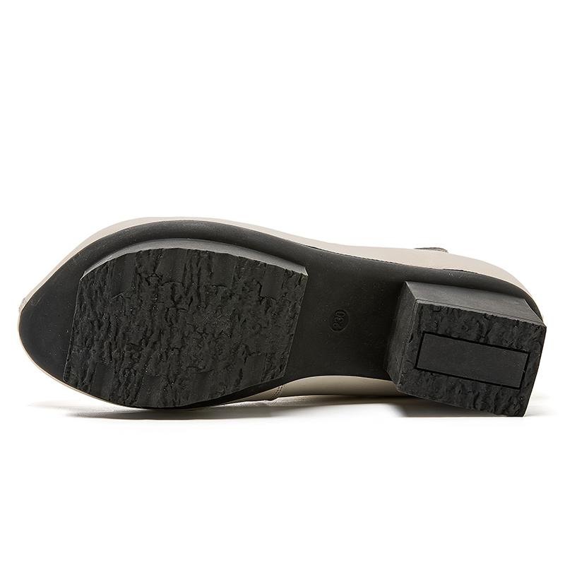 GKTINOO New Women Summer Sandals Breathable Hollow Thick High Heel Casual Shoes genuine Leather Retro Short Boots