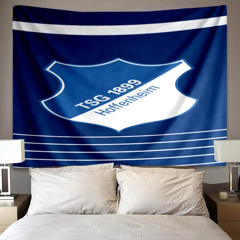 Hoffen-heim Wappen bedruckte Wandteppich, Stoff Wandteppich Wandbehang Dekoration für Schlafzimmer, Wohnzimmer, Studentenwohnheim Heimparty Fan Geschenke