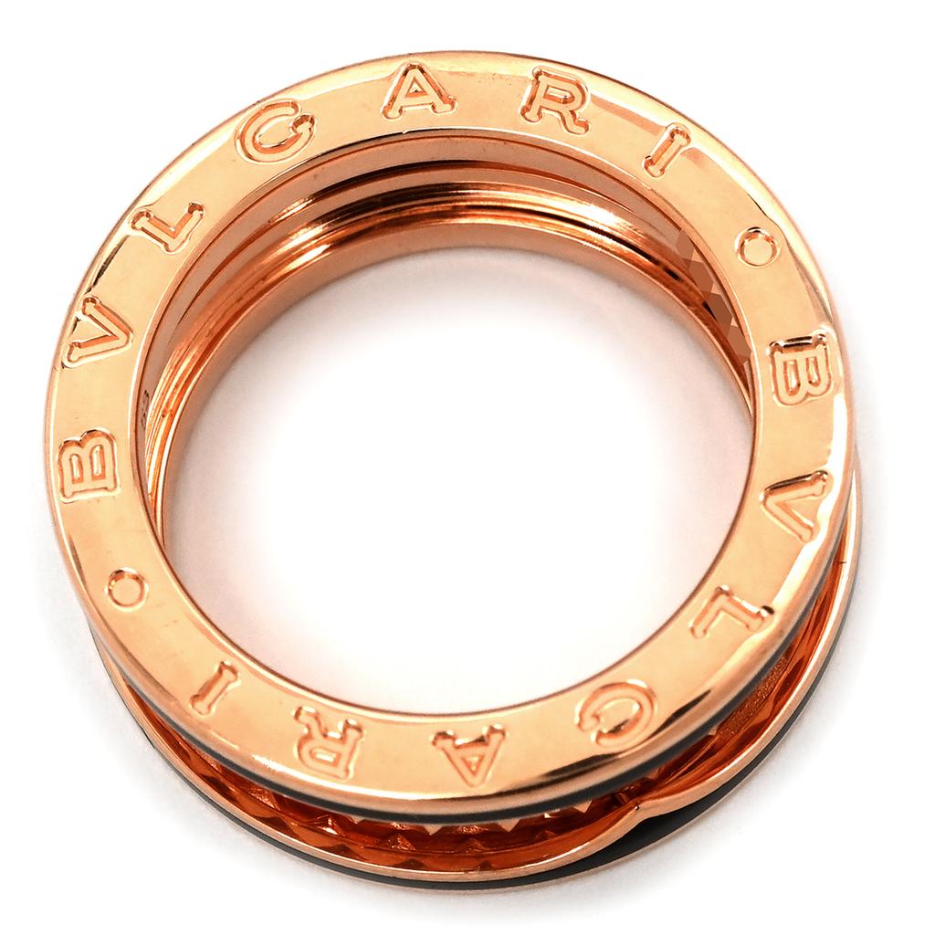 Bvlgari 357987 Be Zero One B-zero1 Rock (2 bands)Ring Ring 18K Pink Gold/ceramic #12.5(JP Size) Array