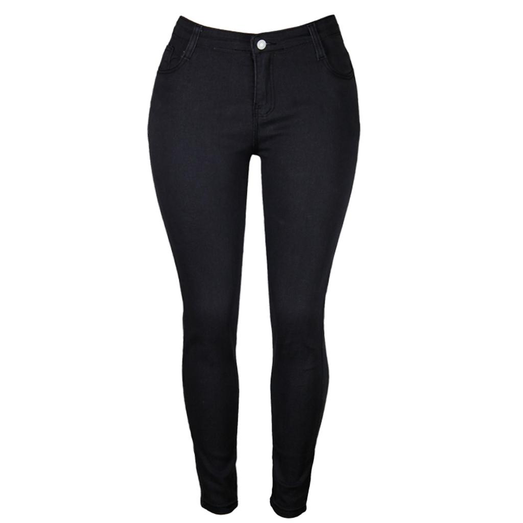 Fashion Women's Sexy Hip Lift Button Casual Party Jeans With Pockets Pants