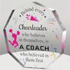 Placa Decorativa de Mesa em Acrílico Estilo Troféu de Cheerleading Retrô 2D Decoração para Casa Placa para Pendurar na Parede Decoração Decorativa de Jardim para Porta de Quarto