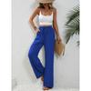 Women's Casual French Comfortable Straight Leg Wide Leg Pants with Pockets for Women