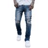 Fußoffener Reißverschluss Hohe Qualität 4 Farben Wasser-Ripped Jeans Herren Gerade Hosen