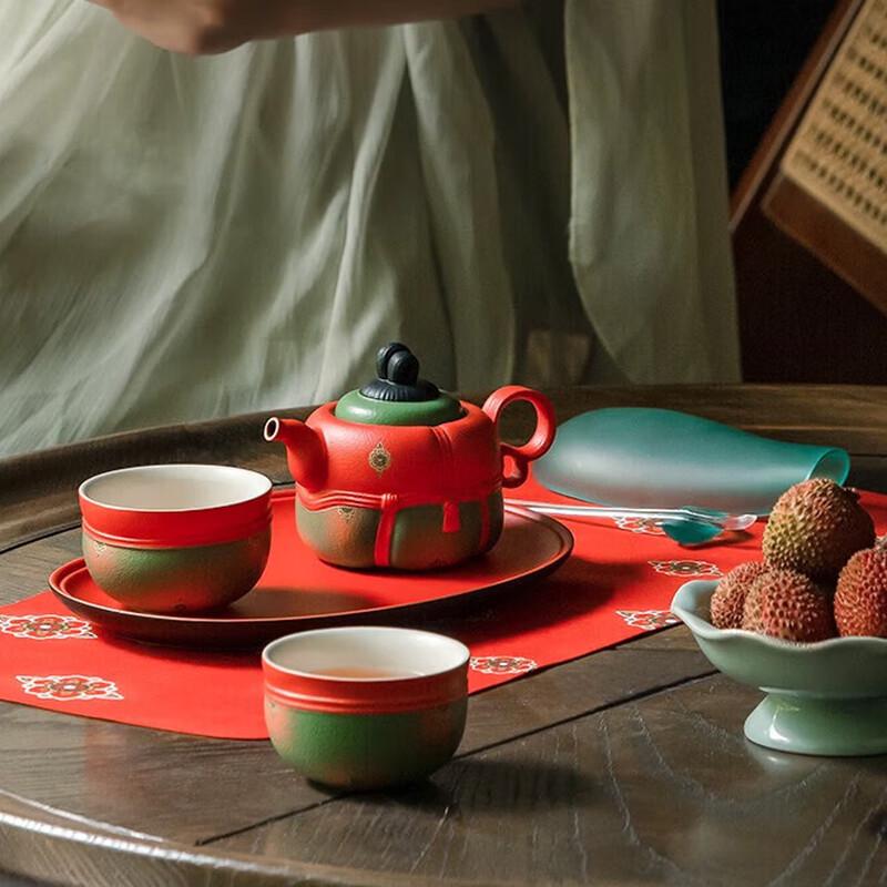 Edenus Tang Palace Ceramic Gongfu Tea Set with Tray