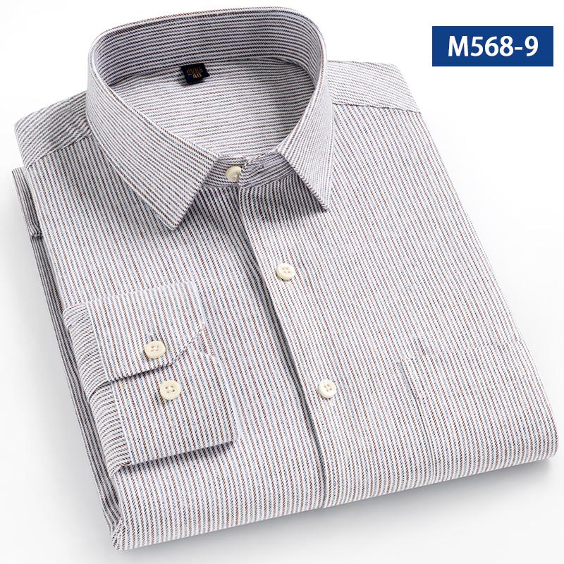 High Quality 100% Cotton Brushed Long Sleeve Shirts for Man Slim Fit Shirt Plaid Casual Soft Striped Elegant Designer Clothes