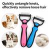 Professional Pet Dematting Brush Double Sided Undercoat Rake for Dogs & Cats Ergonomic Safe Shedding Tool for Whole Pets