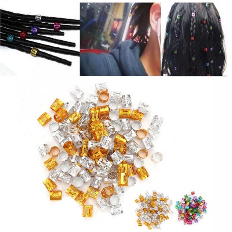 100pcs Hair Braid Cuff Hair Extension Ring Wig Decorative Tool Adjustable Clips for Hair Accessories