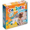 Boîte de jeu - carioca - baby art set - 12 produits - tablier imperméable - peinture au doigt