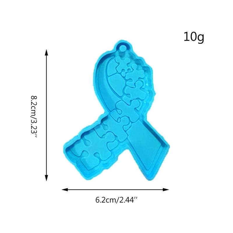 Awareness Ribbon Keychain Epoxy Resin Silicone Molds Pendant Charm Jewelry Casting Polymer Clay Keychain Making