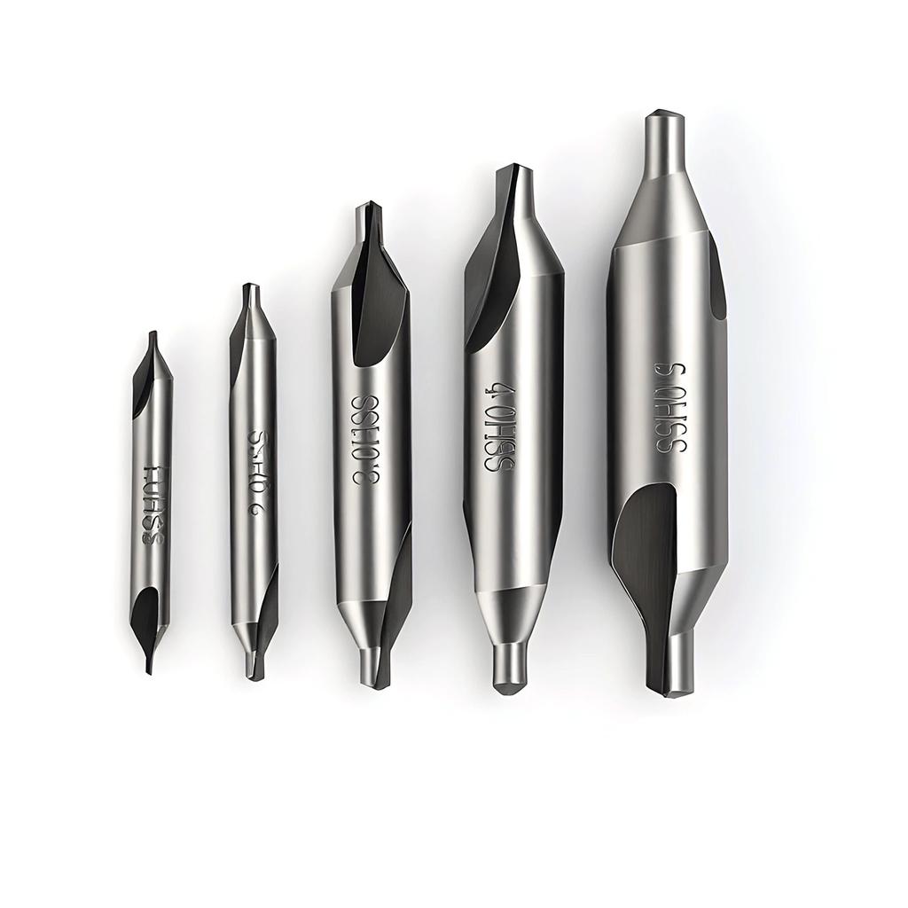 1/2/3/4/5mm High-speed Steel Center Drill Bit Set 60 Degree Combined Countersinks Angle Bits for Lathe Metalworking