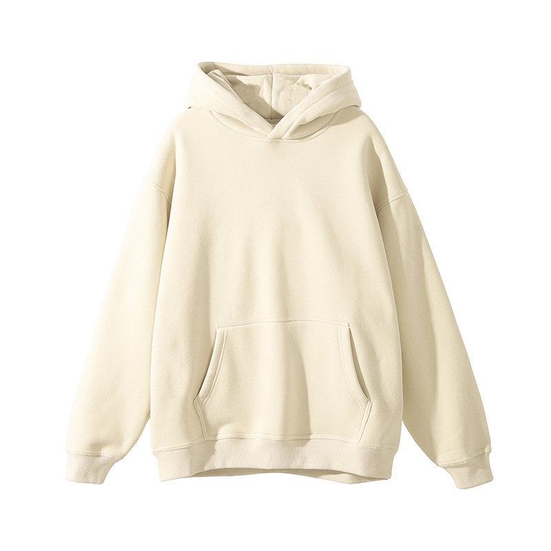 Men'S Fleece Hooded Sweater Men'S Heavy And Thickened American Loose Coat Solid Color Hooded Sweater Men