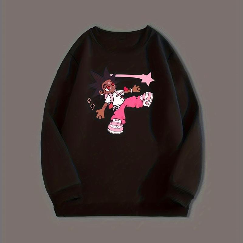 

Relaxed Fit Crew Neck Sweatshirt, Ribbed Knit Neckline & Hem, Classic Casual S