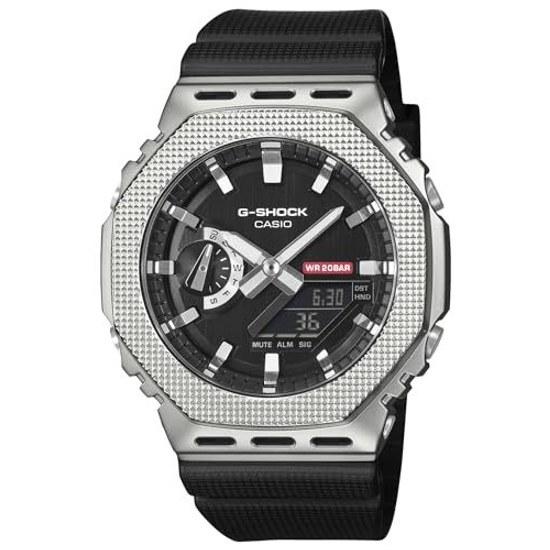 G-SHOCK GM-2100M-1A Casio Wristwatch Domestic Genuine Product Metal Covered Bezel Checkering Pattern Mens Black Silver