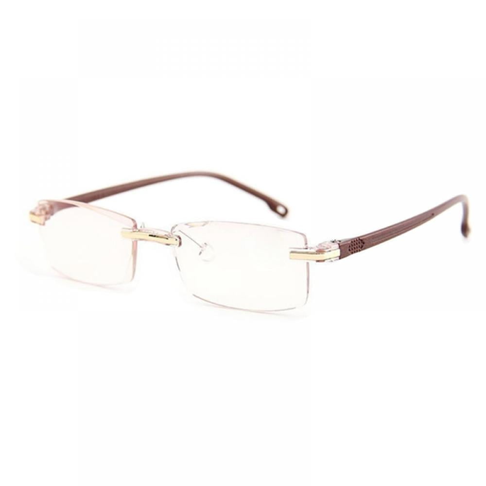 Lightweight Rimless Bifocal Anti-Blue Light Reading Glasses for Men Women Fashion Reader