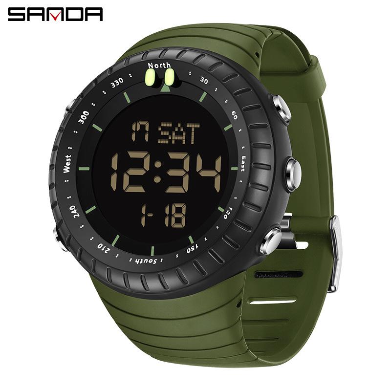 Sanda Men's Large Display Waterproof Sport Watch