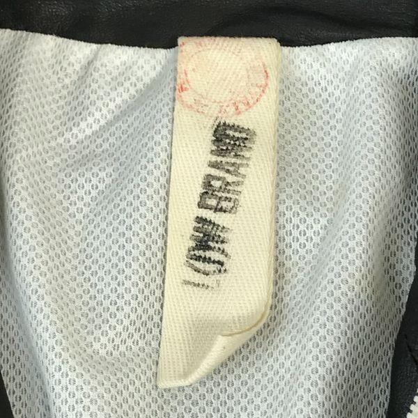 Italian L(!)W BRAND Leather Jacket Men M Black Rider Zip Jumper cBH552(USED)