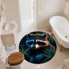 Colorful Raccoon,Round Area Rug,Carpet Rug for Living Room Bedroom Sofa Playroom Decor,Non-slip Floor Mat