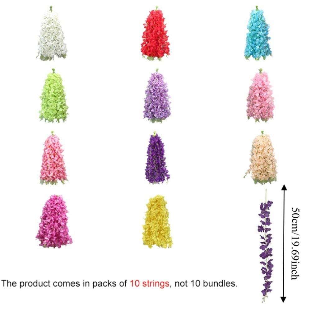 10PCS Bright Color Artificial Wisteria Hanging Flower Wisteria Flower Strips  Ceiling