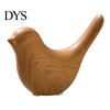 Minimalist Interior Design Pieces Bird Figurines with Wood Grain Look, Modern Home Decor Animal Sculptures, Ceramic Birds Abstract Ornaments