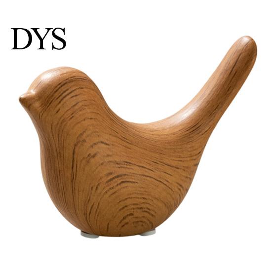 Minimalist Interior Design Pieces Bird Figurines with Wood Grain Look, Modern Home Decor Animal Sculptures, Ceramic Birds Abstract Ornaments