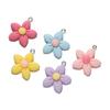 5Pcs/Lot 23.5*26.5mm Colorful Resin Five-Petal Flower Loose Charm Pendants for Necklace DIY Craft Jewelry Making Accessories