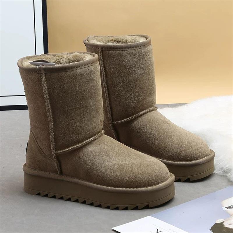 

Women s Lightweight Comfortable Thick Sole Heightening Cold Warm Padded Snow Boots Non-slip Wear Casual Outdoor Sports Mid-calf Cotton Boots 40