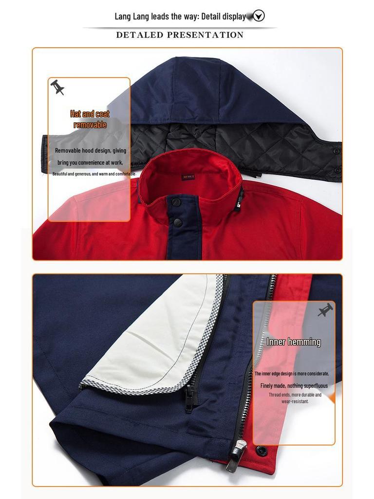 Winter Workwear Cotton Padded Jacket: Cold-Proof, Reflective, Warm Protection for Freezer Storage