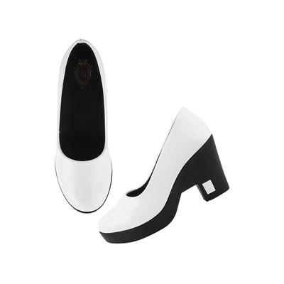 Shoetopia Solid White Pumps For Girls-Eu37