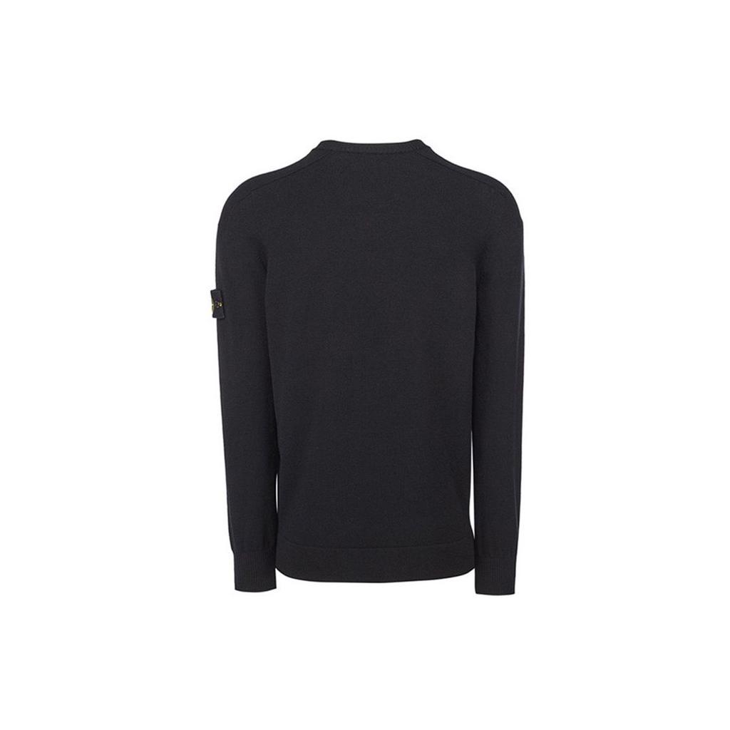 Stone Island 508A1 Stretch Wool Sweatshirt Black Men Streetwear 7515508A1-V0029