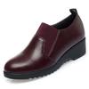 4.5cm Comfortable Deep Mouth Soft Leather Shoes Flexible Loafers Women 2025 Spring Platform Wedges Shoes for Office Mom Work
