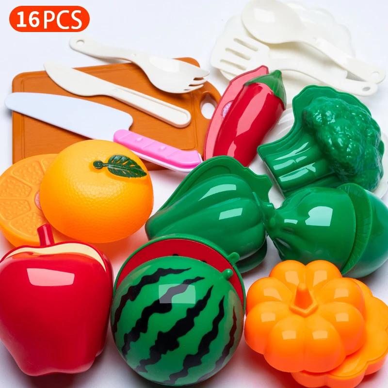 Cutting Play Food Toy for Kids Kitchen Toys Pretend Play Fruit Vegetable Pizza Cake Accessories Early Educational for Girl's Toy