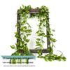 Rattan Air Conditioning Pipe Cover with Artificial Green Vines and Leaves