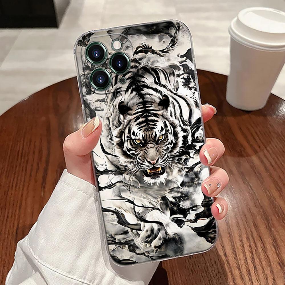 Tiger Animals Transparent Case For Apple iPhone 17 16 15 14 13 12 11 Pro Max 16 Plus 16E 17Air 17Pro Phone Cover Silicone Funda