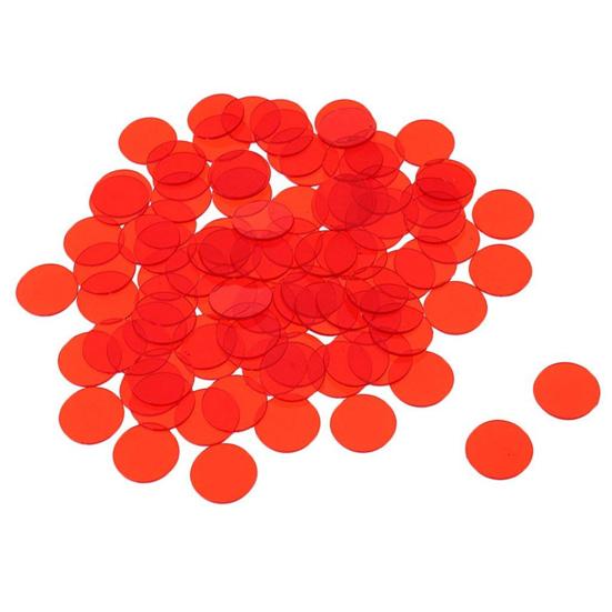 100Pcs 19mm Bingo Chips Transparent Color Counting Math Game Counters Markers