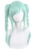 Cosplay Wig with Net, Tomari Onitsuka, Light Green, Heat-Resistant, Perfect for Halloween Costumes