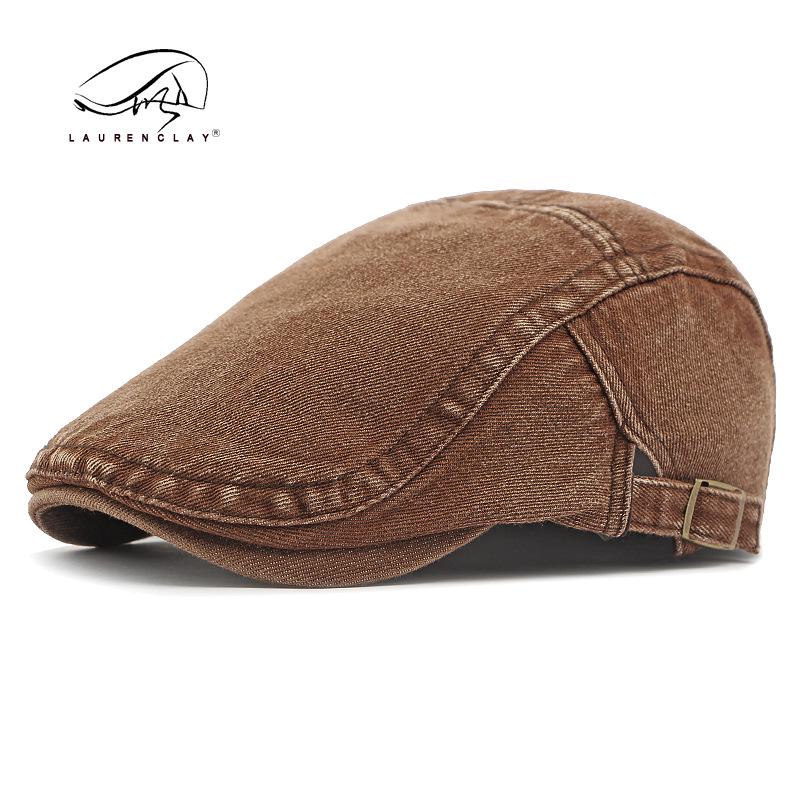 Unisex Korean Style Cotton Denim Beret - Retro Duckbill Newsboy Cap
