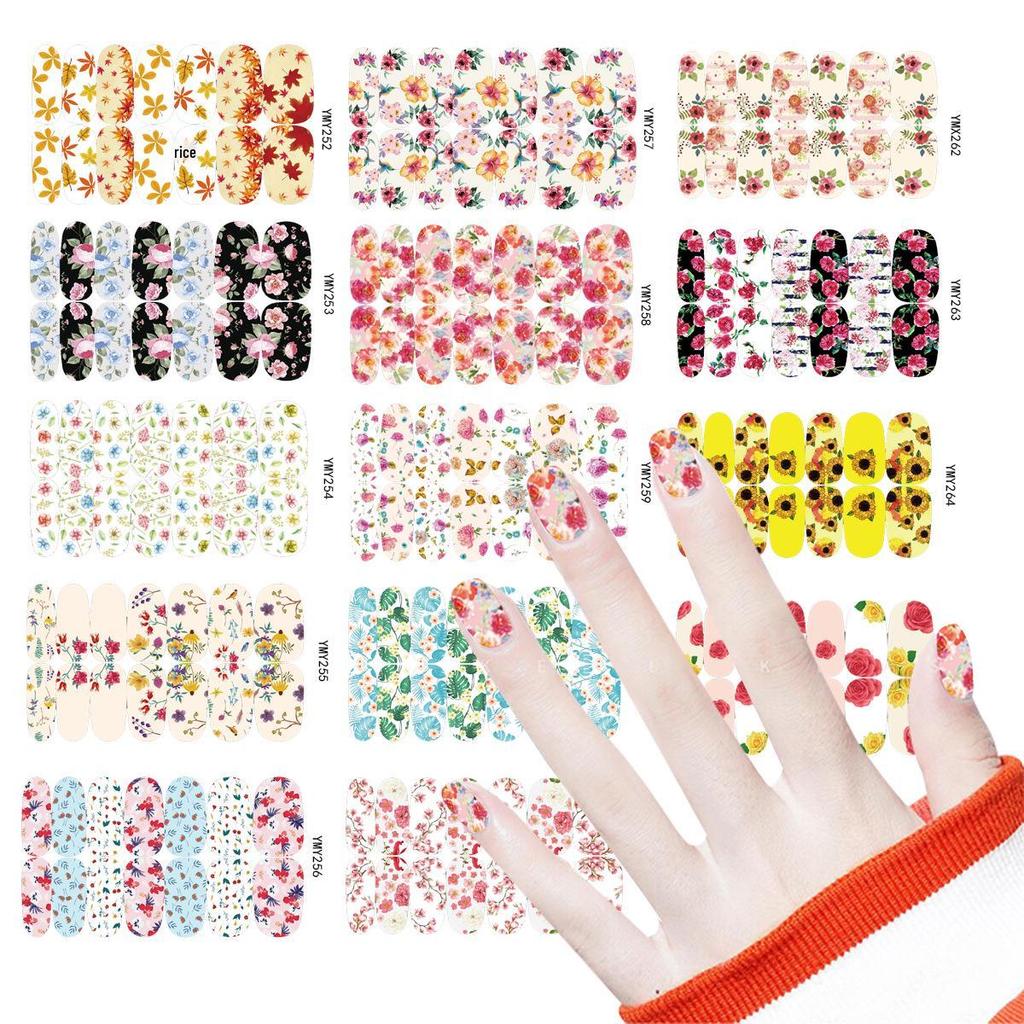 Flower Series Nail Art Stickers: Full Adhesive Set YMY2451-2465