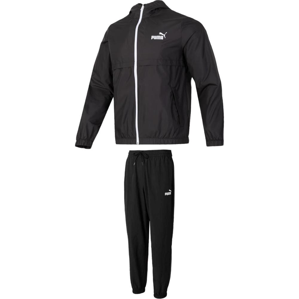 

Puma Быстросохнущая толстовка с капюшоном, удобная куртка на молнии, прочные джоггеры с манжетами, повседневный спортивный костюм, мужской костюм, черный 849462-52+685578-01 XL