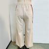 Women's Pant Solid Colour Stripe Patchwork Straight Tie High Waisted Trousers