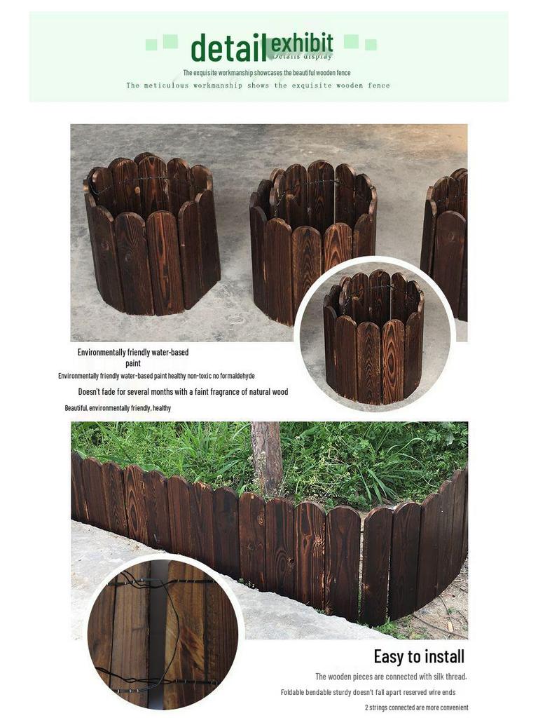 Karbikalisierter Korrosionsschutz Massivholz Gartenzaun für den Außenbereich