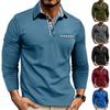Breathable Color Collar Men's Long Sleeved Shirt